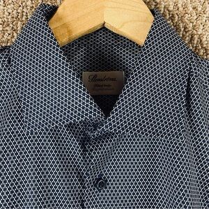 Stenstroms Shirt Men’s 15 3/4 40 Button Up Abstract Blue Fitted Long Sleeve T577